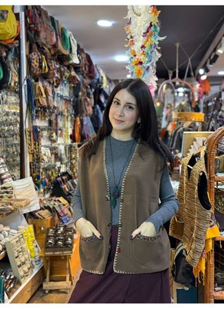 ÖZEL TASARIM DOKUMA KEÇE YELEK