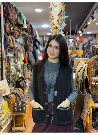 ÖZEL TASARIM DOKUMA KEÇE YELEK