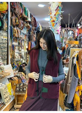 ÖZEL TASARIM DOKUMA KEÇE YELEK