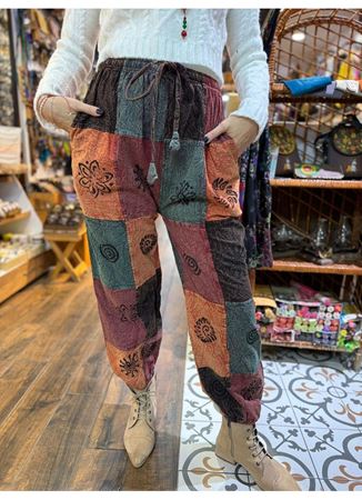 Nepal Etnik Patchwork Pantolon
