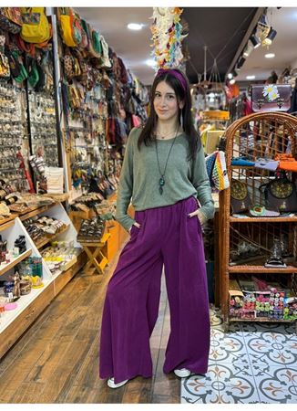 Kadife Pantolon Fuşya