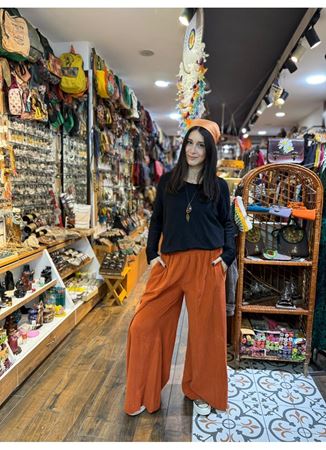 Kadife Pantolon Turuncu