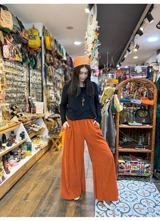 Kadife Pantolon Turuncu