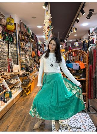 Çift Taraflı Nepal İpek Etek