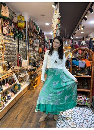 Çift Taraflı Nepal İpek Etek