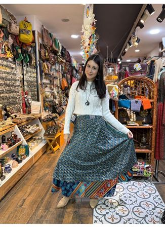 Çift Taraflı Nepal İpek Etek