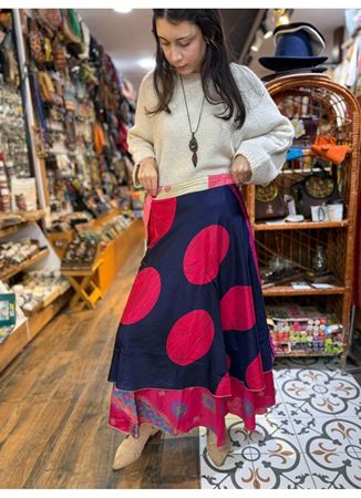 Çift Taraflı Nepal İpek Etek