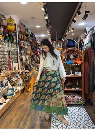 Çift Taraflı Nepal İpek Etek