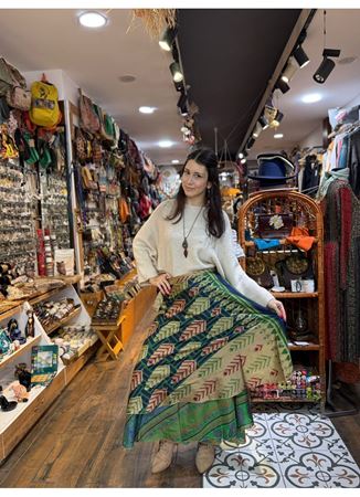 Çift Taraflı Nepal İpek Etek