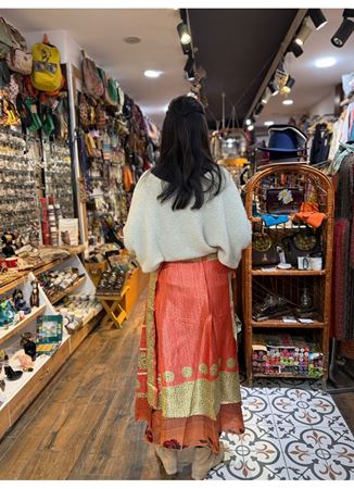 Çift Taraflı Nepal İpek Etek