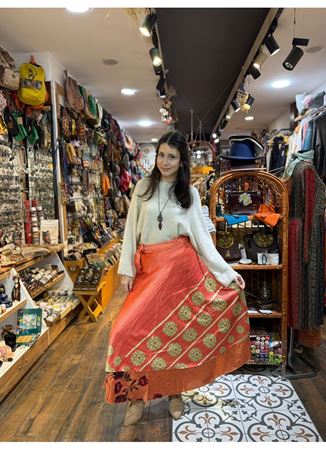 Çift Taraflı Nepal İpek Etek