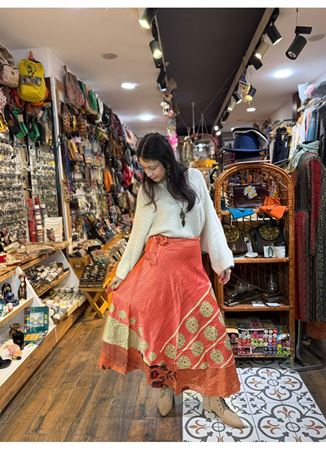 Çift Taraflı Nepal İpek Etek