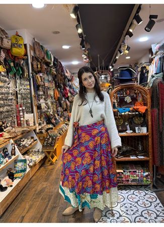 Çift Taraflı Nepal İpek Etek