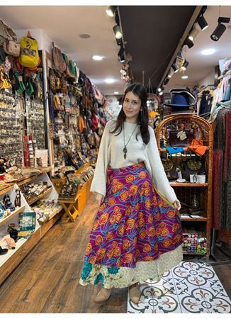 Çift Taraflı Nepal İpek Etek