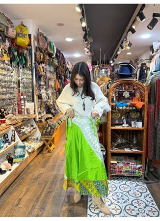 Çift Taraflı Nepal İpek Etek