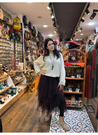 Tasarım Tül Etek Acı Kahve