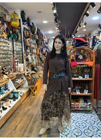 Pamuk Bluz Kahverengi