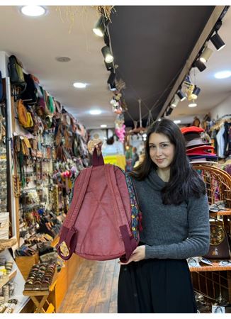 DOKUMA PAMUK SIRT ÇANTASI