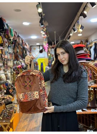 DOKUMA PAMUK SIRT ÇANTASI 