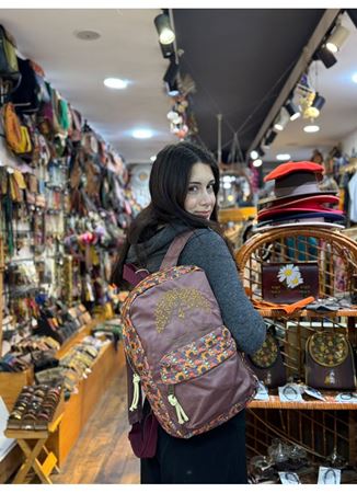 DOKUMA PAMUK SIRT ÇANTASI