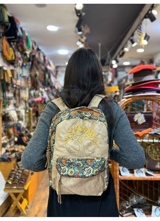 DOKUMA PAMUK SIRT ÇANTASI