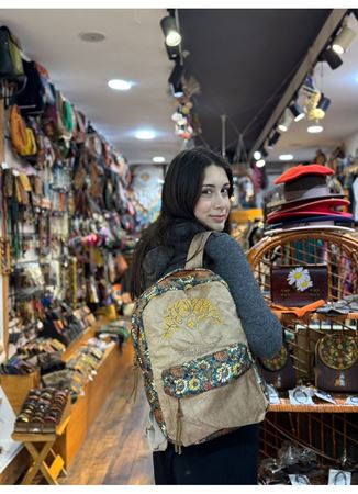 DOKUMA PAMUK SIRT ÇANTASI