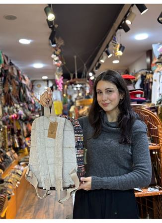 DOKUMA PAMUK SIRT ÇANTASI