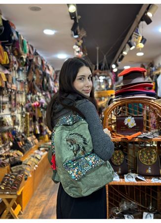 DOKUMA PAMUK SIRT ÇANTASI