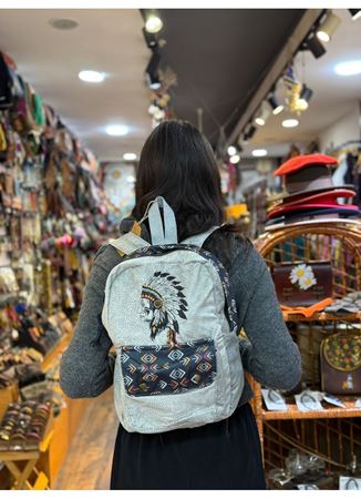 DOKUMA PAMUK SIRT ÇANTASI