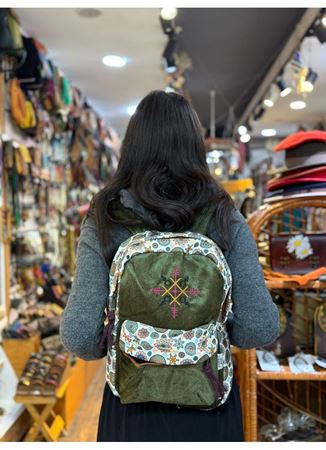 DOKUMA PAMUK SIRT ÇANTASI