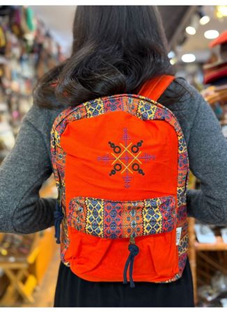 DOKUMA PAMUK SIRT ÇANTASI