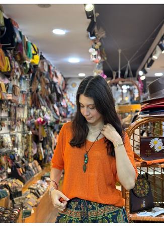 İtalyan Triko Bluz Kısa Kollu