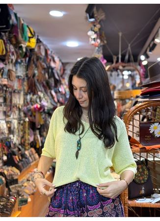 İtalyan Triko Bluz Kısa Kollu