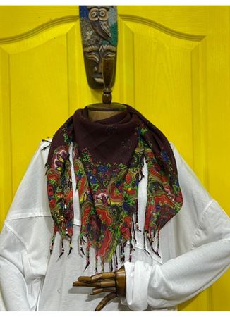 Pamuklu boncuklu şal