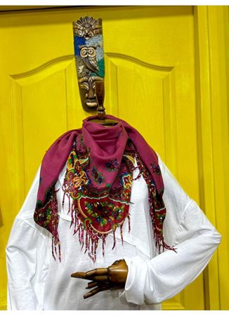 Pamuklu boncuklu şal