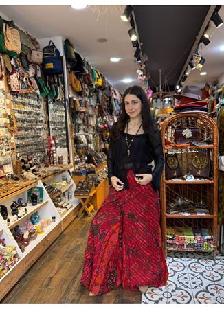 Nepal Tasarım Pantolon Kırmızı