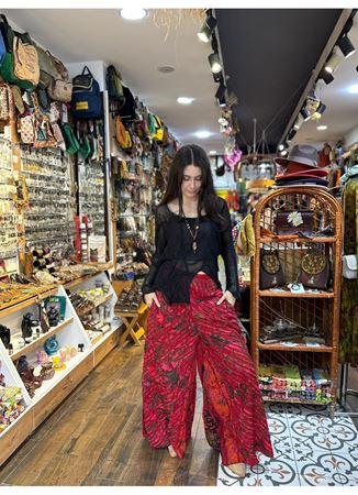 Nepal Tasarım Pantolon Kırmızı