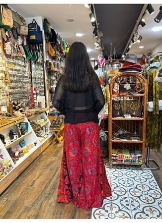 Nepal Tasarım Pantolon Kırmızı