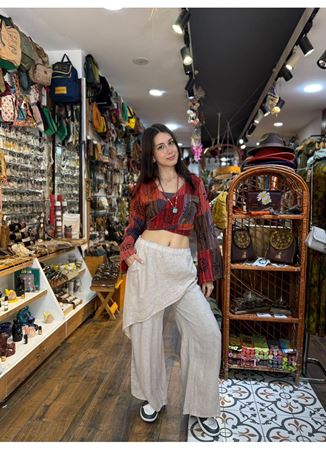 İtalyan Keten Kapaklı Pantolon