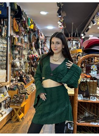 Tasarım Keten Etekli Takım