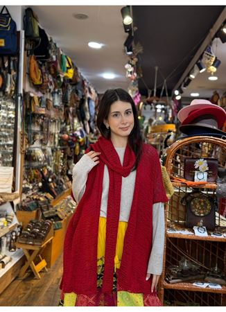 Tasarım Atkılı Bluz Kırmızı