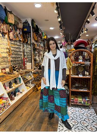 Tasarım Atkılı Bluz Beyaz