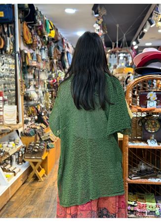 Tasarım Atkılı Bluz Yeşil