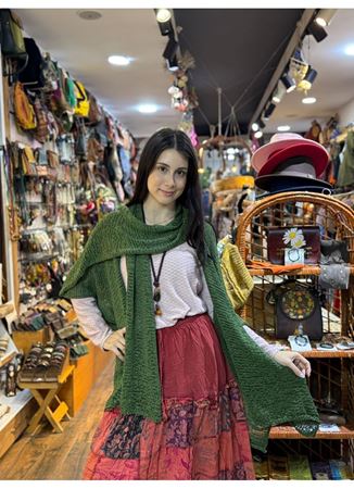 Tasarım Atkılı Bluz Yeşil