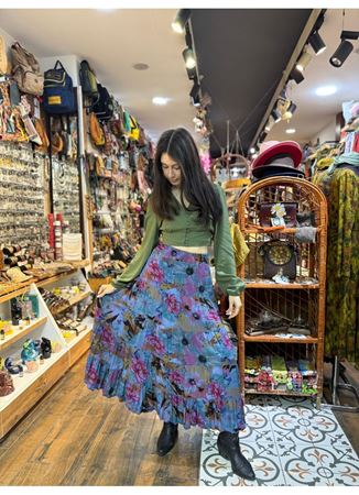 Patcwork Beli Lastikli Etek