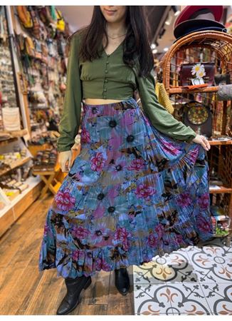 Patcwork Beli Lastikli Etek