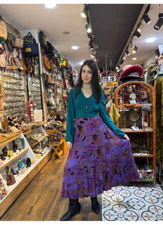 Patcwork Beli Lastikli Etek