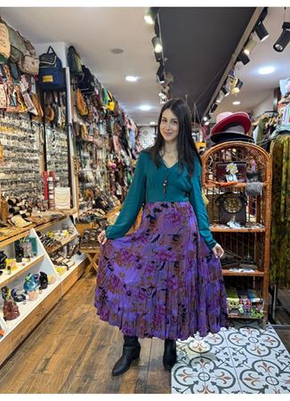 Patcwork Beli Lastikli Etek