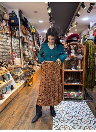 Patchwork Beli Lastikli Etek