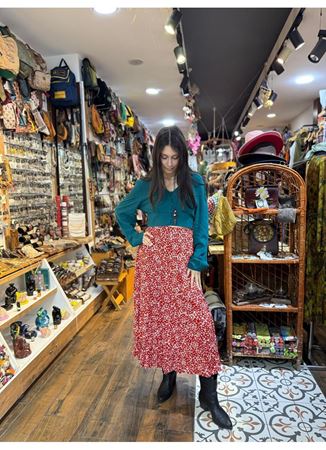 Patchwork Beli Lastikli Etek